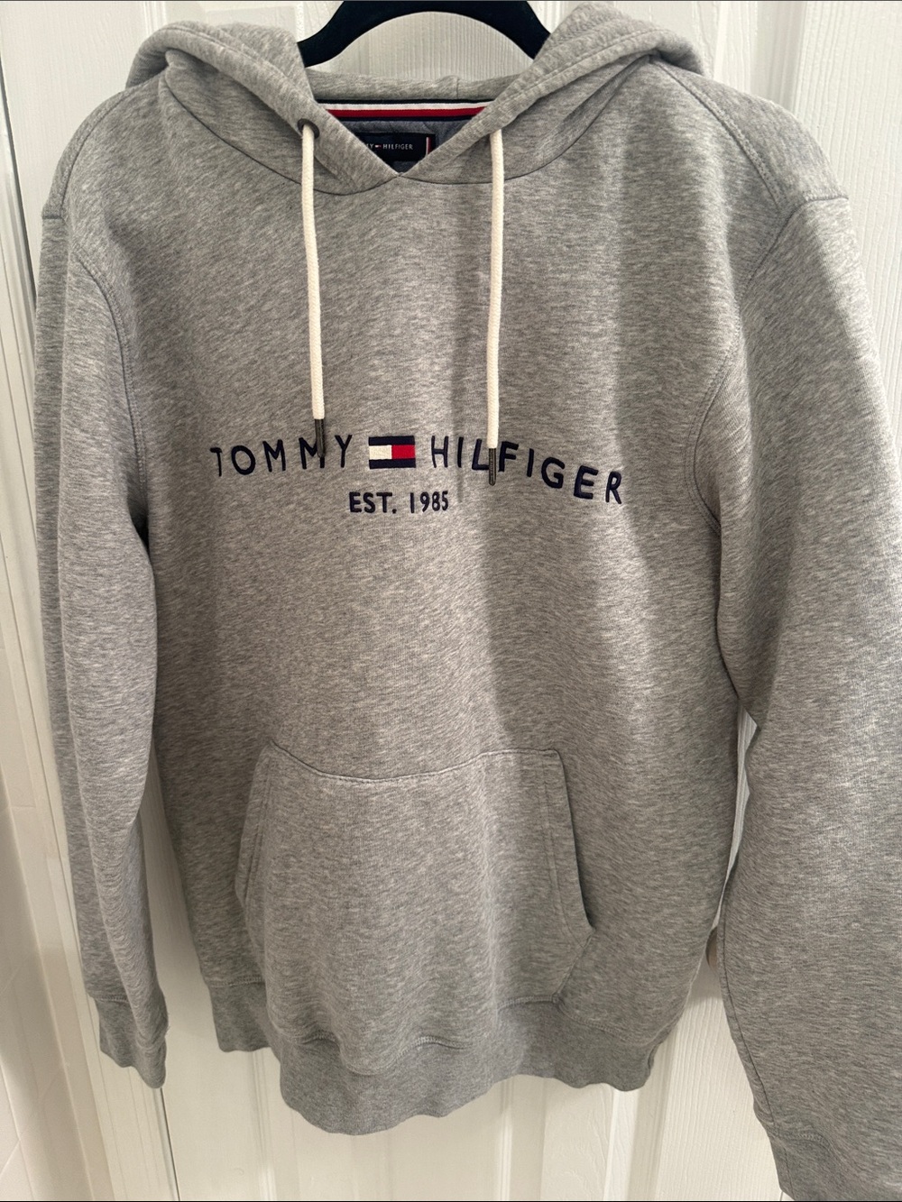 Tommy Hilfiger Gray Pullover Hoodie with Logo